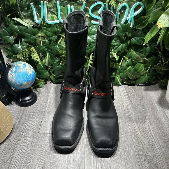 Vintage HH DOUBLE H Barry Leather Mens Size 10 EE Motorcycle Harness Boots USA - Picture 2 of 11